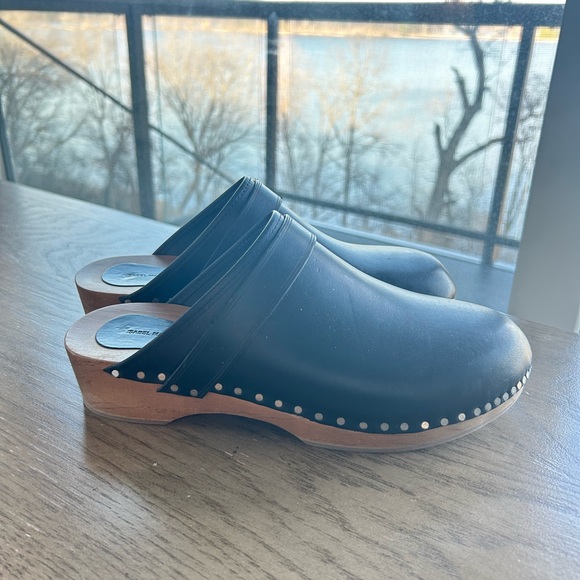 Isabel Marant Thalie Black Leather Clogs Size 37 - Picture 7 of 7